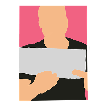 Person Holding Blank Sign Illustration PNG