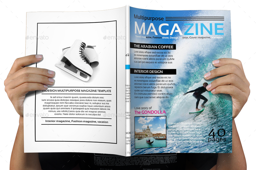 Person Holding Magazine Mockup PNG
