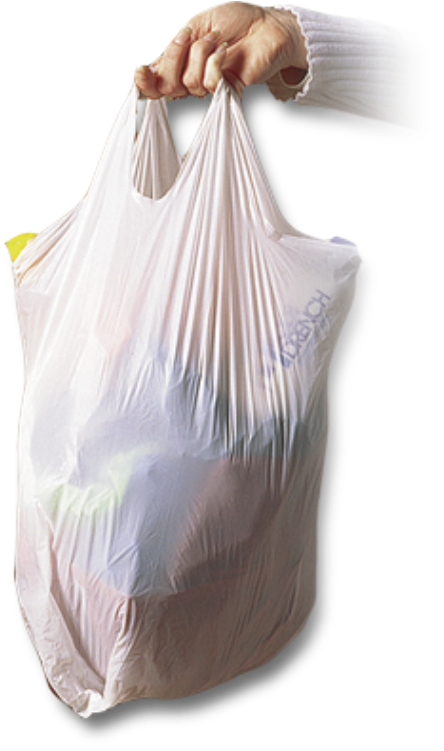 Person Holding Plastic Shopping Bag PNG