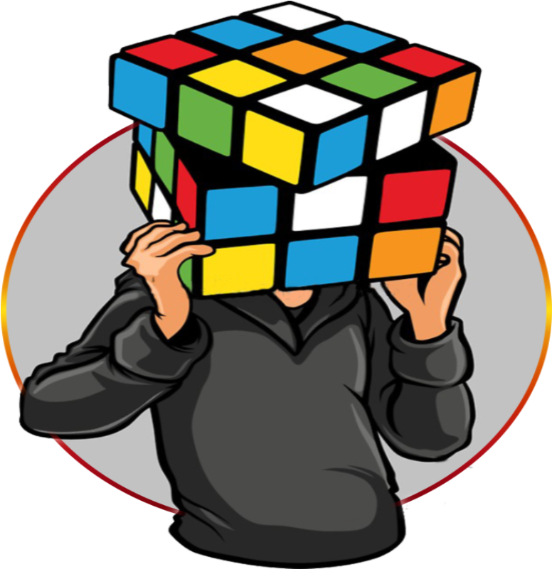 Person Holding Unsolved Rubik Cube PNG