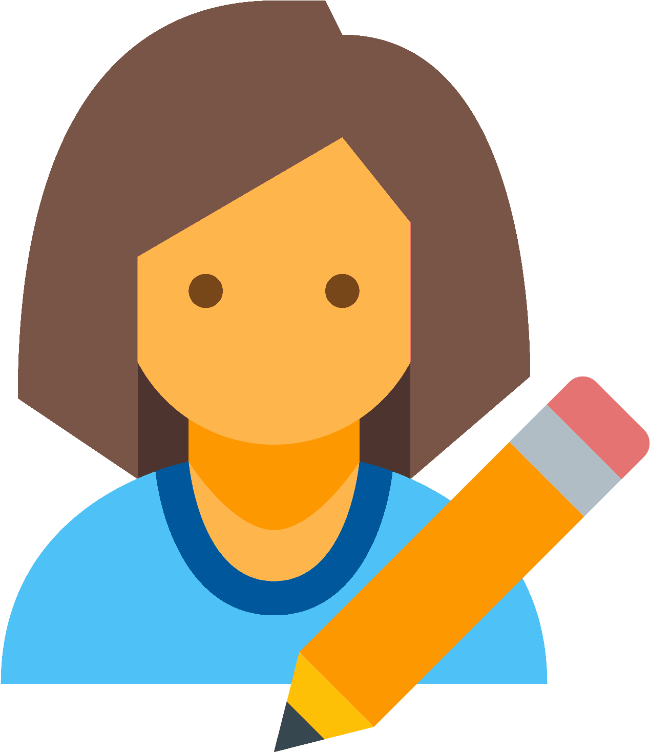 Person Icon Holding Pencil PNG