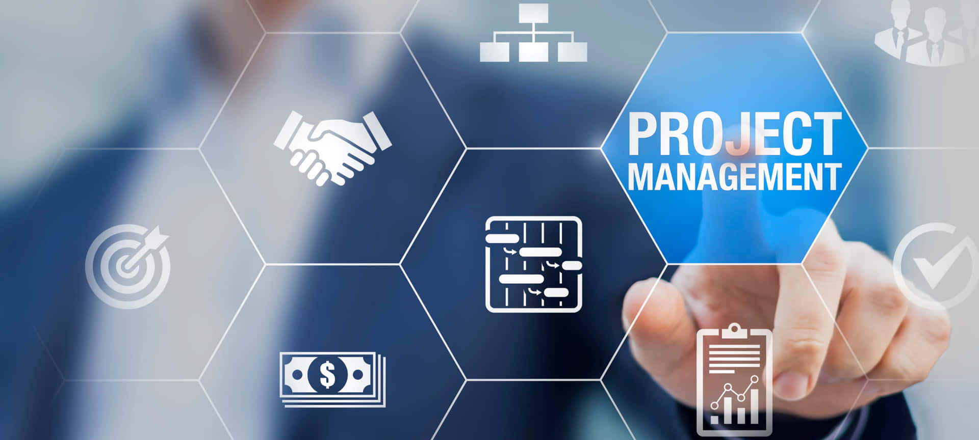 Person Pointing At Project Management Wallpaper