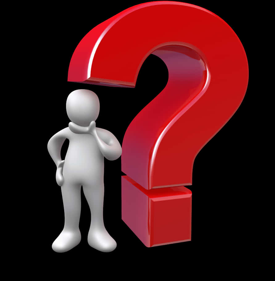 Person Pondering Red Question Mark PNG