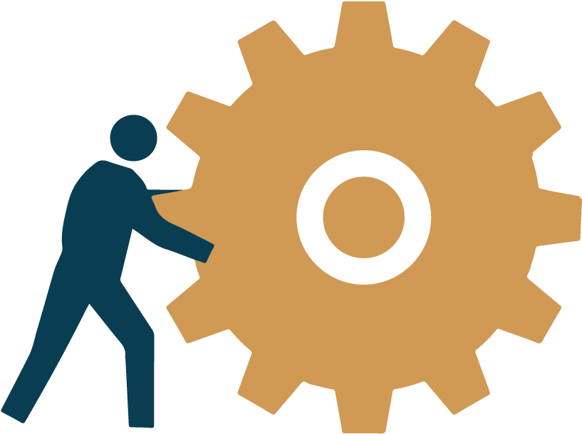 Person Pushing Gear Icon PNG