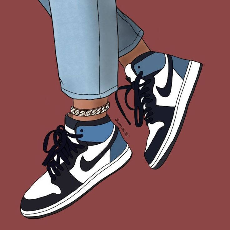 Person Walking With Cartoon Jordan Shoes Wallpaper