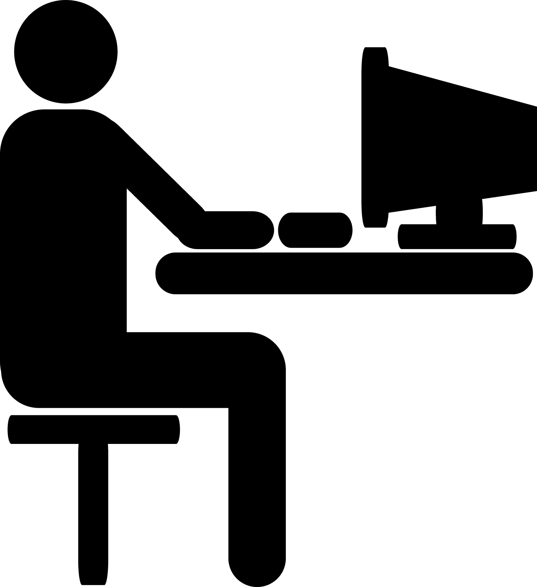 Person Workingat Desk Clipart PNG