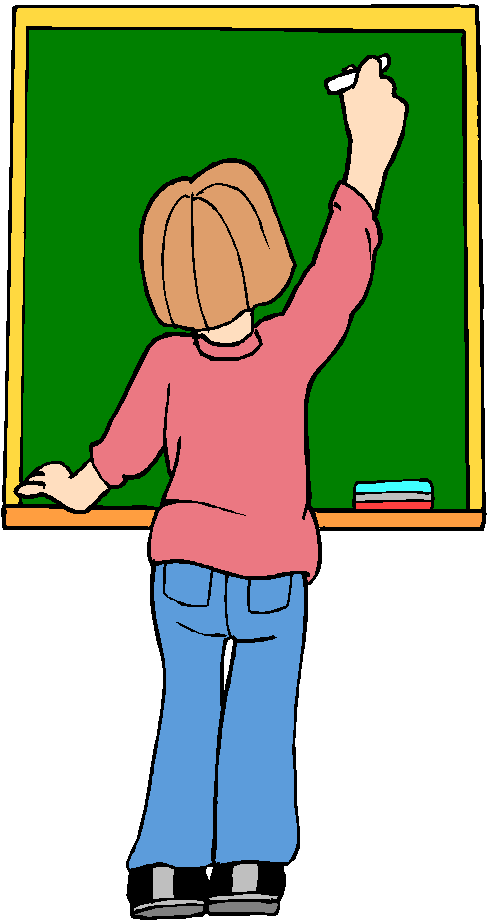 Person Writingon Green Blackboard PNG