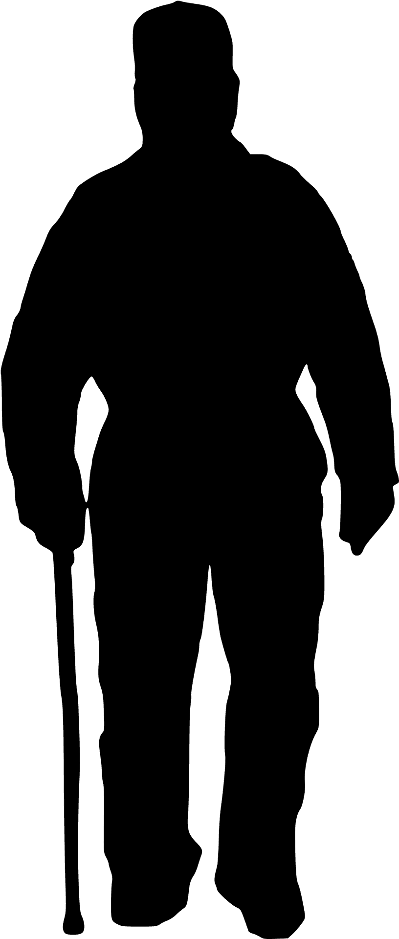 Person_with_ Cane_ Silhouette PNG