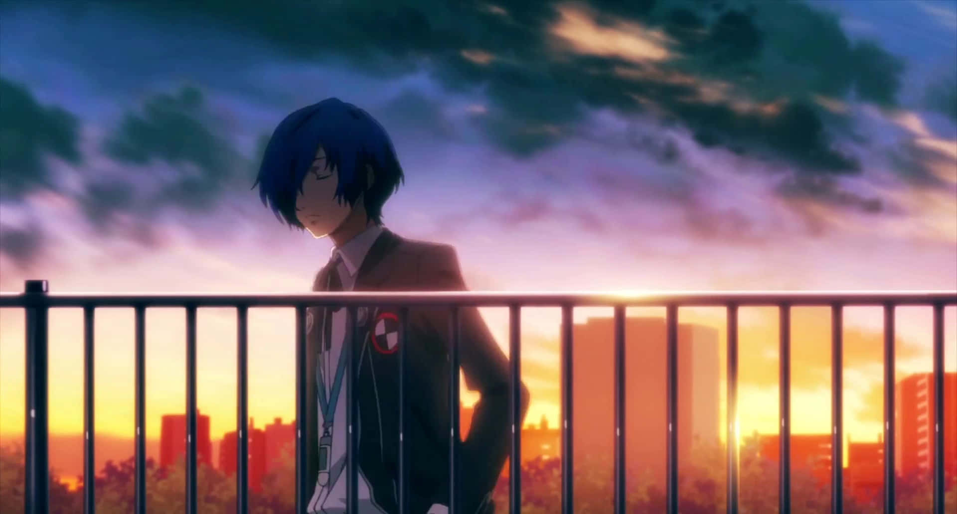 Persona 3 Protagonist Against Sunset Picture