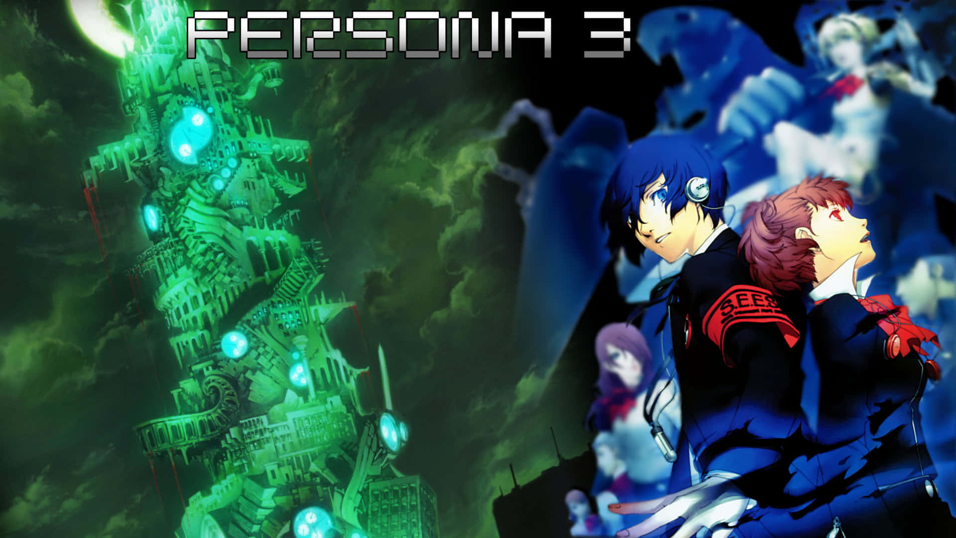Person 3 Animeret Kunst Print Billede Digitalt Tapet: Dette tapet viser animation af Persona 3, en JRPG.