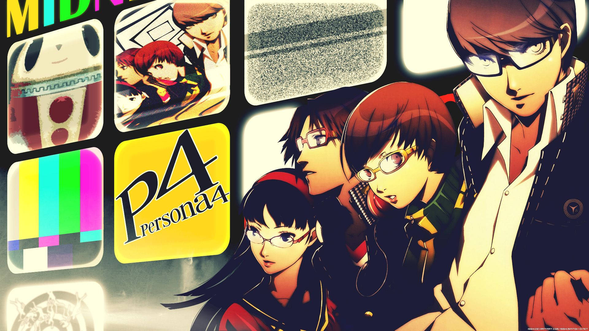 The hero's journey begins in the eerie Midnight Channel of Persona 4. Wallpaper
