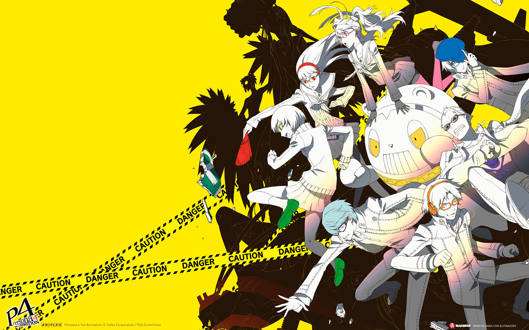 Team up or fall apart: the gang from Persona 4 the Animation. Wallpaper
