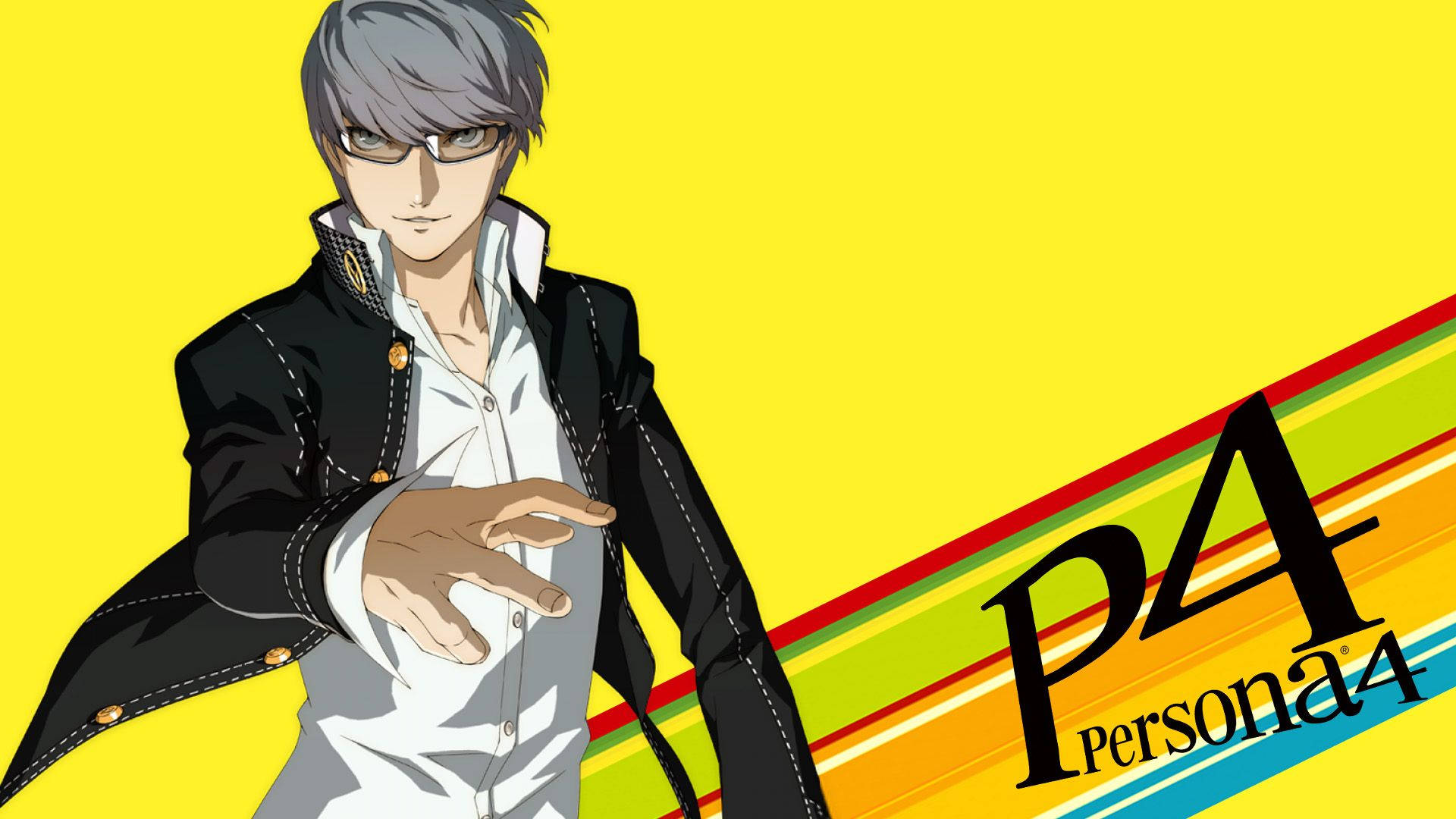 “Persona 4 - Yu Narukami on a Rainbow Logo” Wallpaper