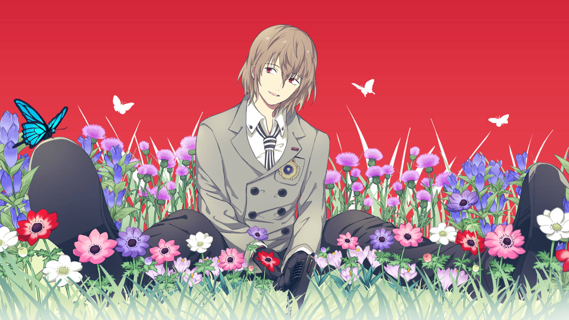 Persona 5 4k Flower Field Wallpaper
