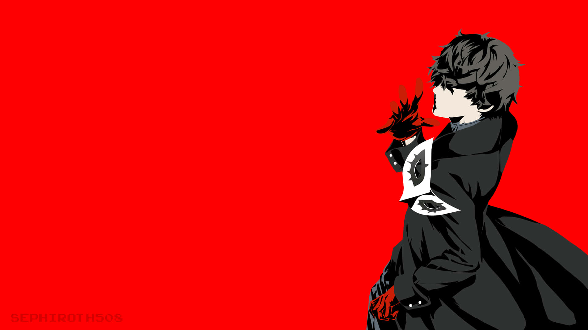 Det officielle logo for Persona 5 lyser op. Wallpaper