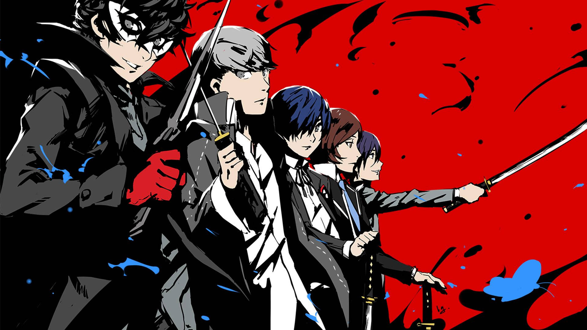 Celebrate the Protagonists of the acclaimed Persona game series Wallpaper