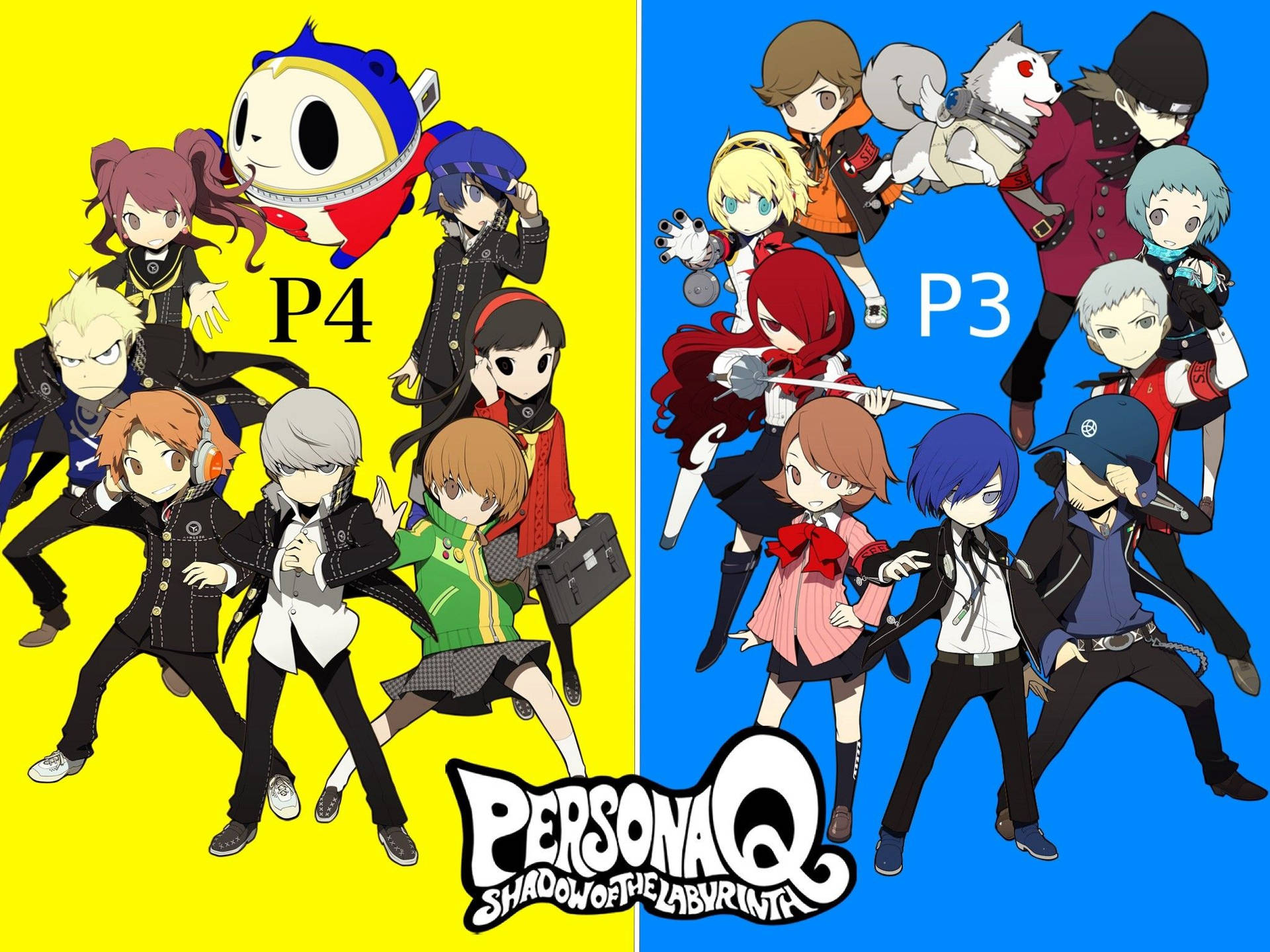 Join Catherine & Rei on an Epic Adventure in Persona Q: Shadow of the Labyrinth Wallpaper