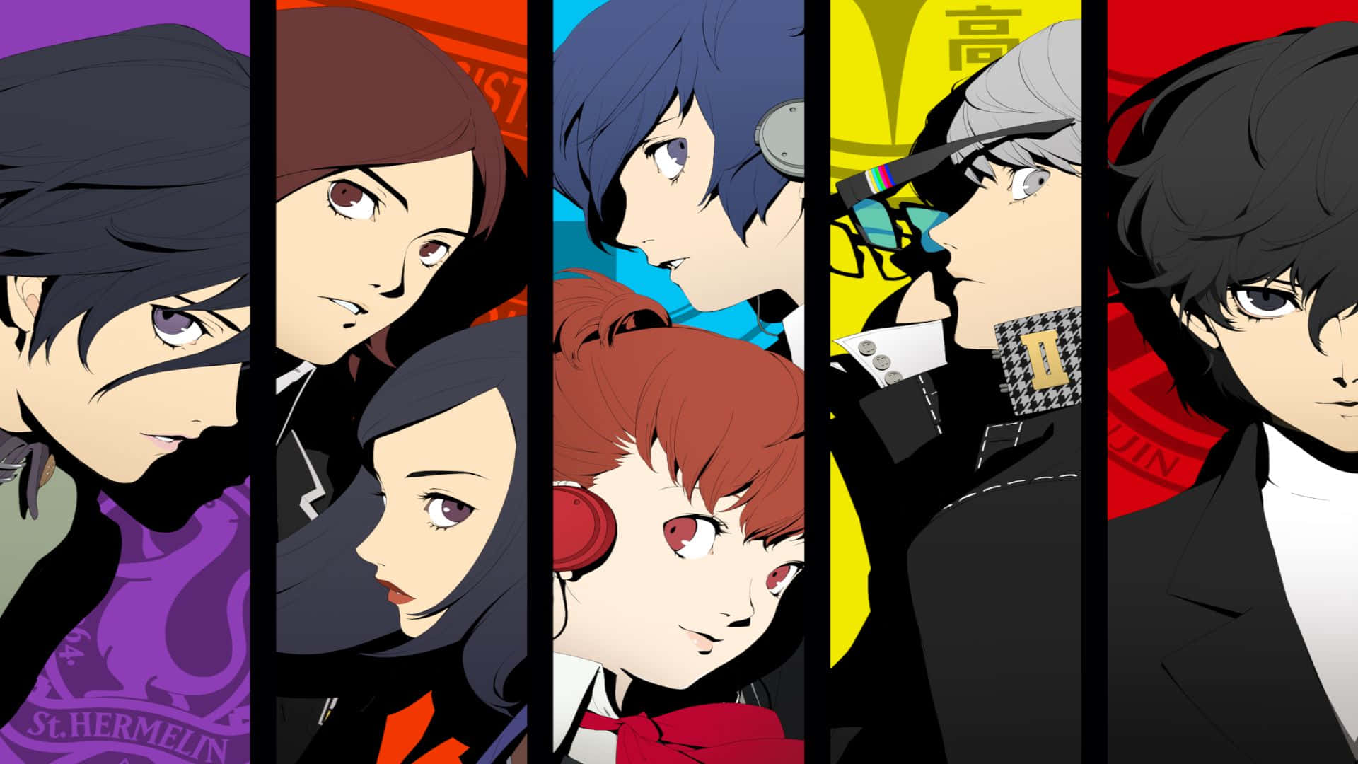 Persona Series Character Collage Wallpaper
