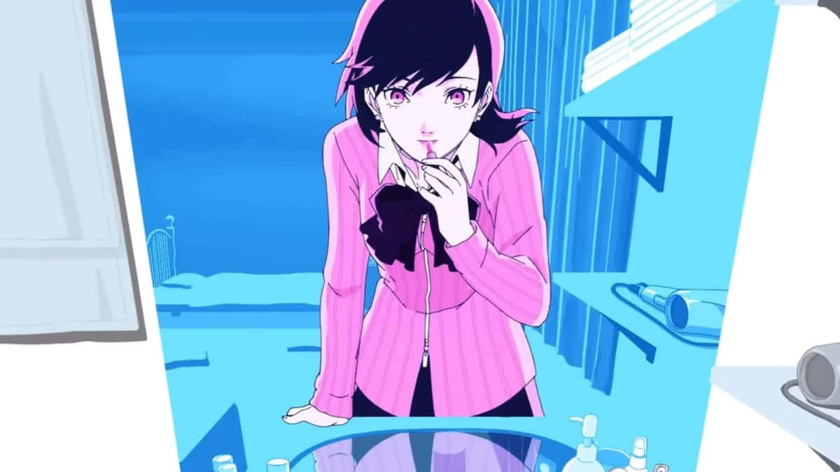 Persona3 Reload Characterin Pink Wallpaper