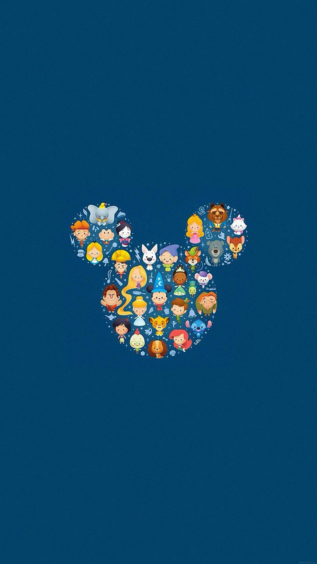 Personagens Fofos Da Disney Em Mickey Papel de Parede