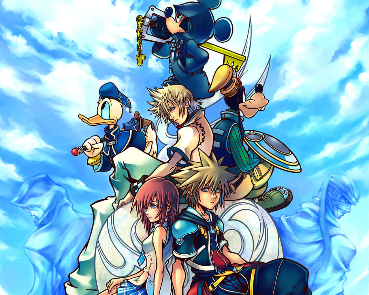 Personajesde Kingdom Hearts En Una Escena Épica De Batalla