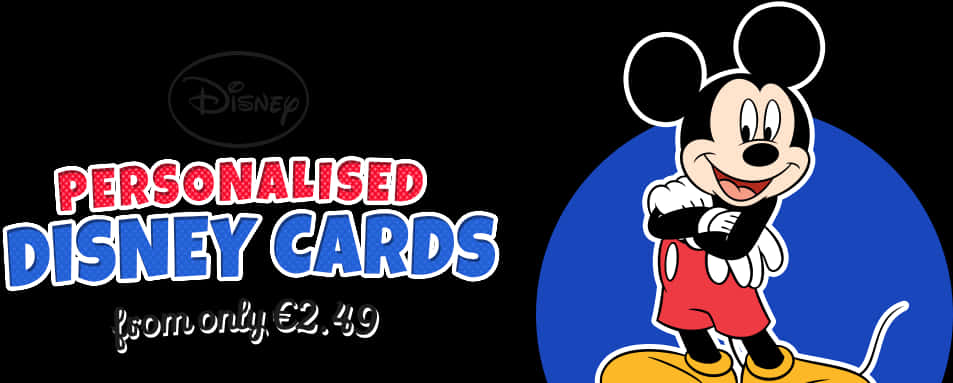 Personalised Disney Cards Promowith Mickey Mouse PNG