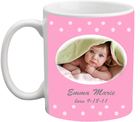 Personalized Baby Photo Mug Pink PNG