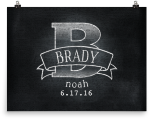 Personalized Blackboard Artwork Brady PNG