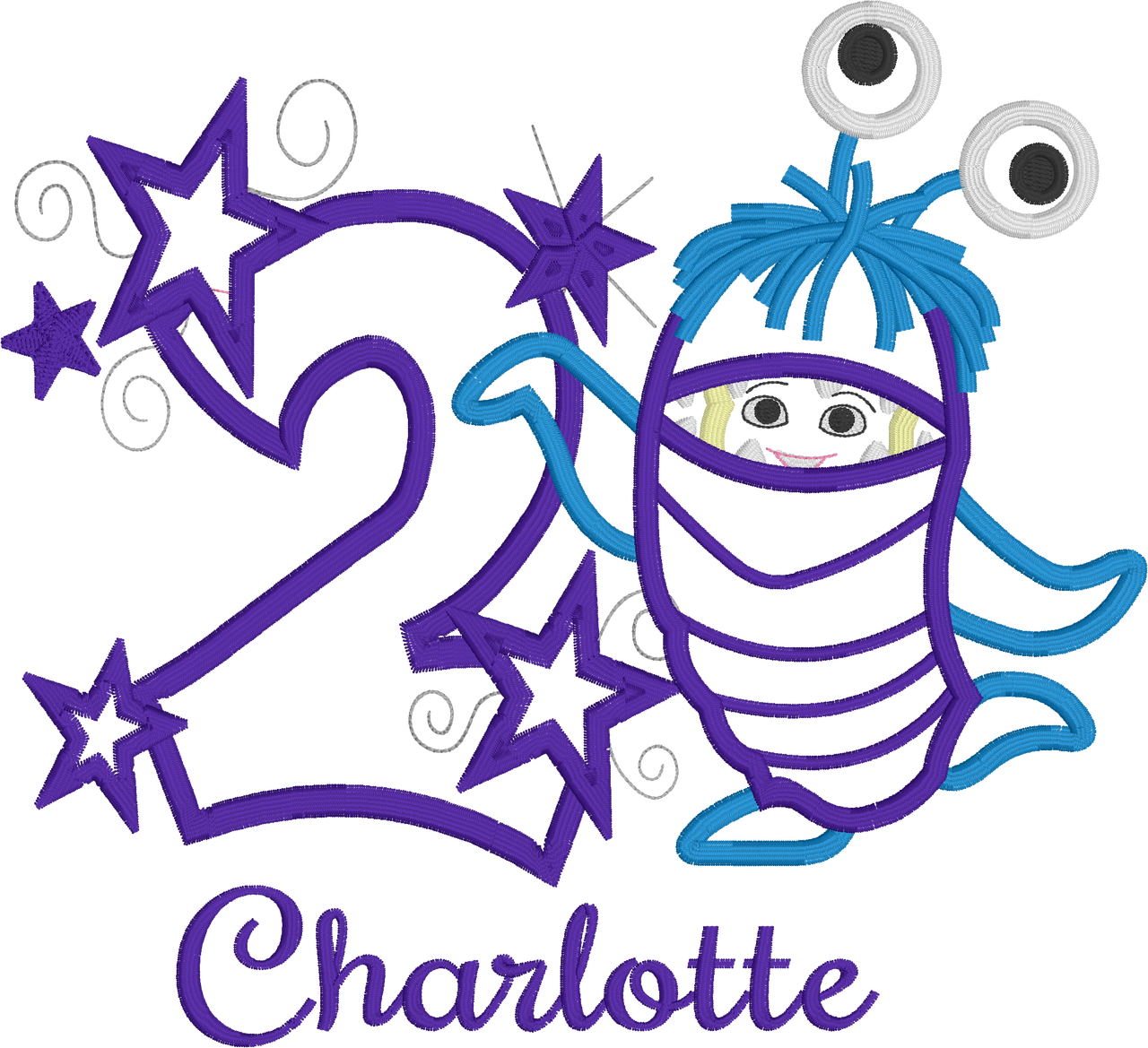Personalized Boo Embroidery Design PNG