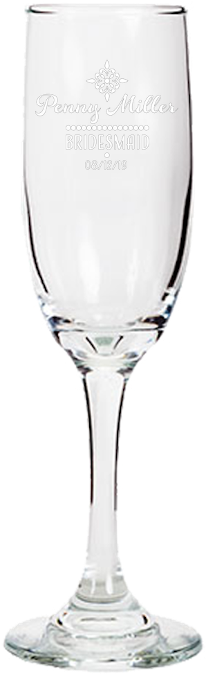 Personalized Bridesmaid Champagne Flute PNG