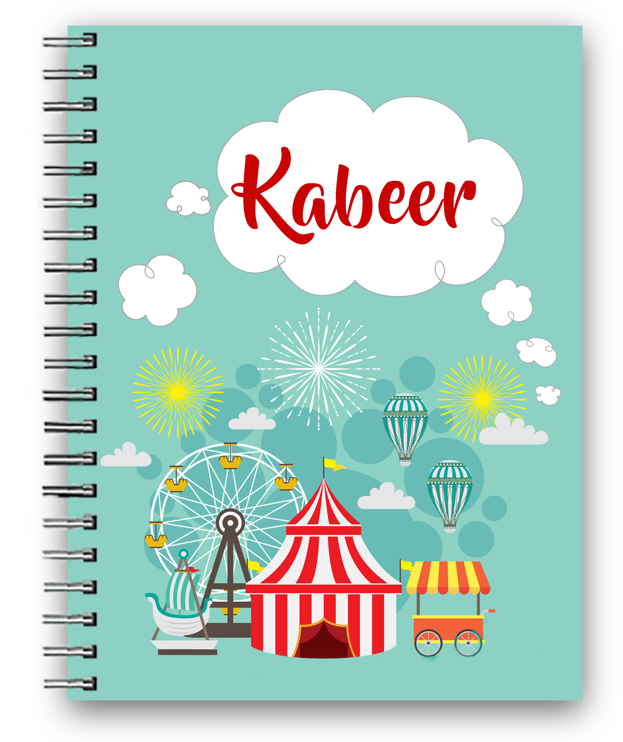 Personalized Carnival Themed Diary Cover PNG