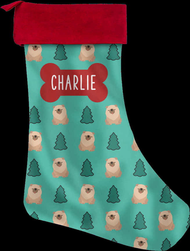 Personalized Christmas Stocking Charlie PNG