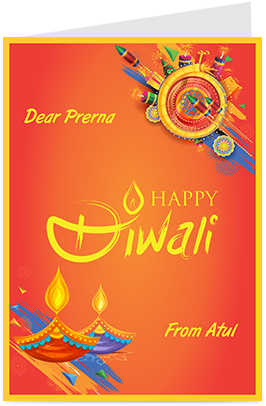 Personalized Diwali Greeting Card PNG
