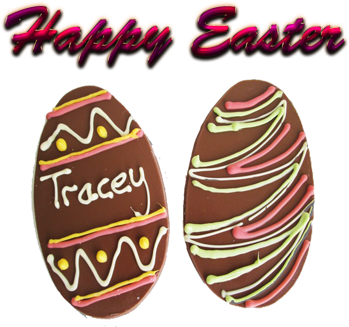 Personalized Easter Eggs Happy Easter Text PNG