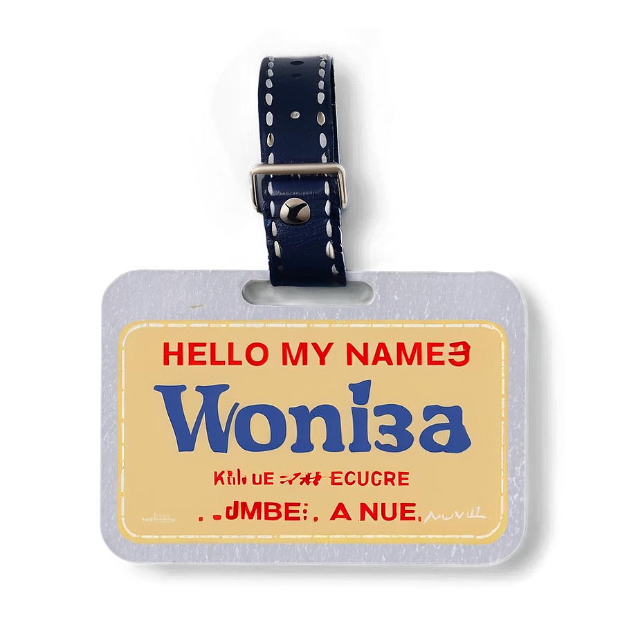 Personalized Hello My Name Is Label Png 05252024 PNG