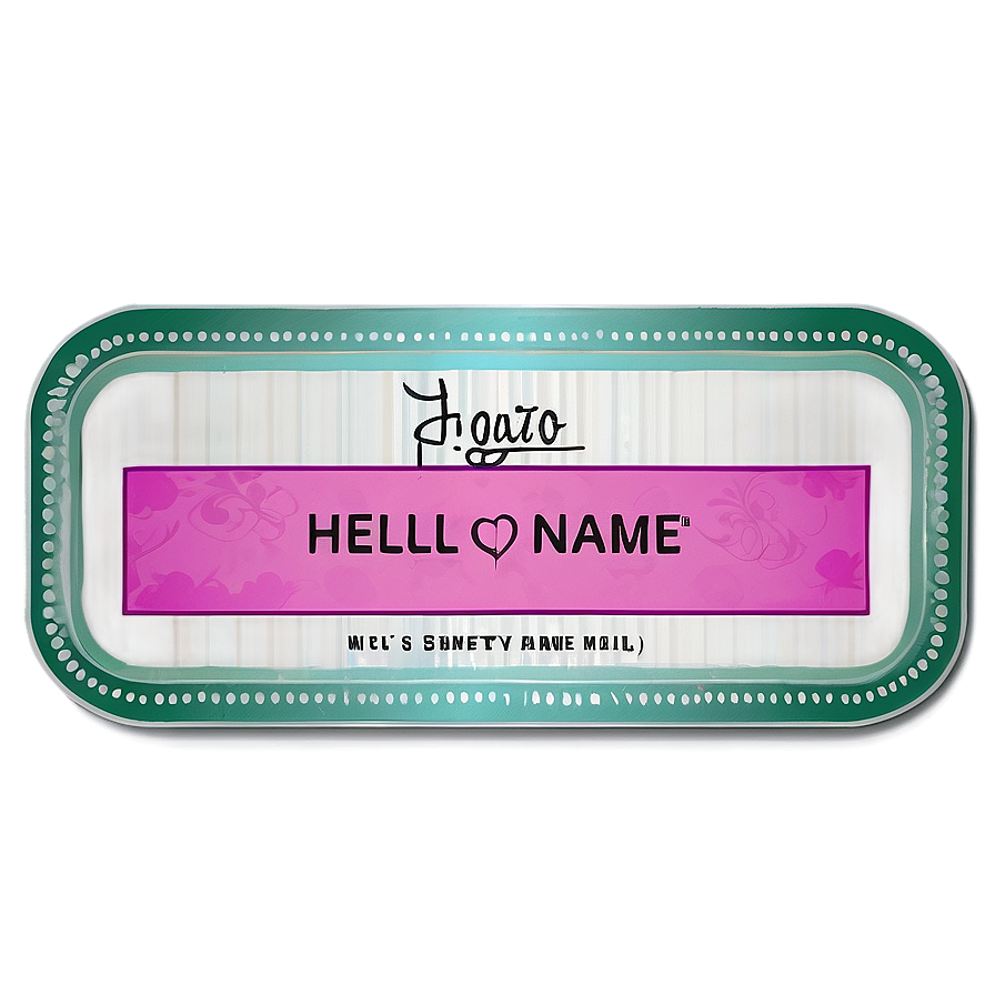 Personalized Hello My Name Is Label Png Djq PNG