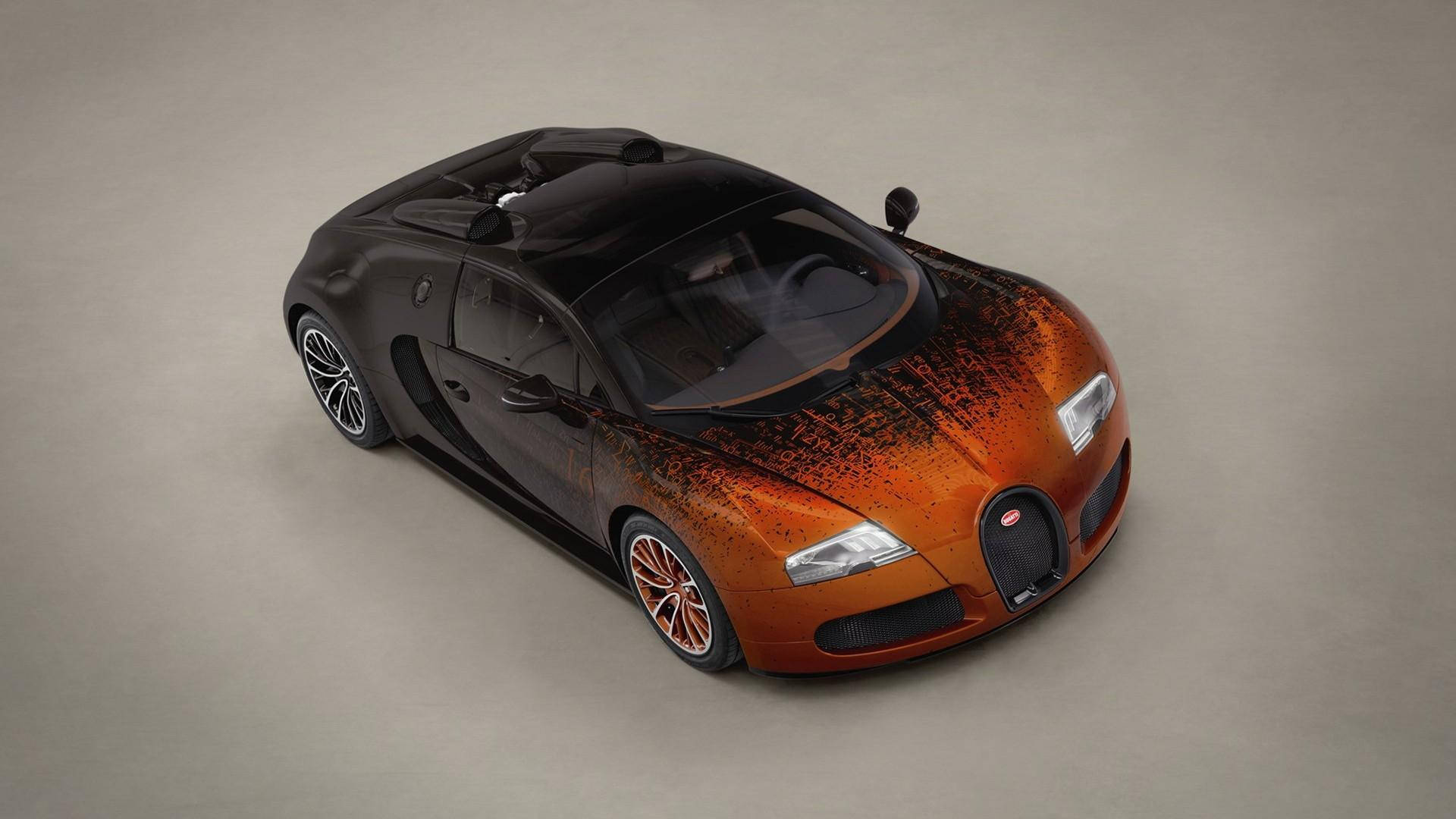 Personlig Orange Cool Bugatti Veryon Tapet Wallpaper