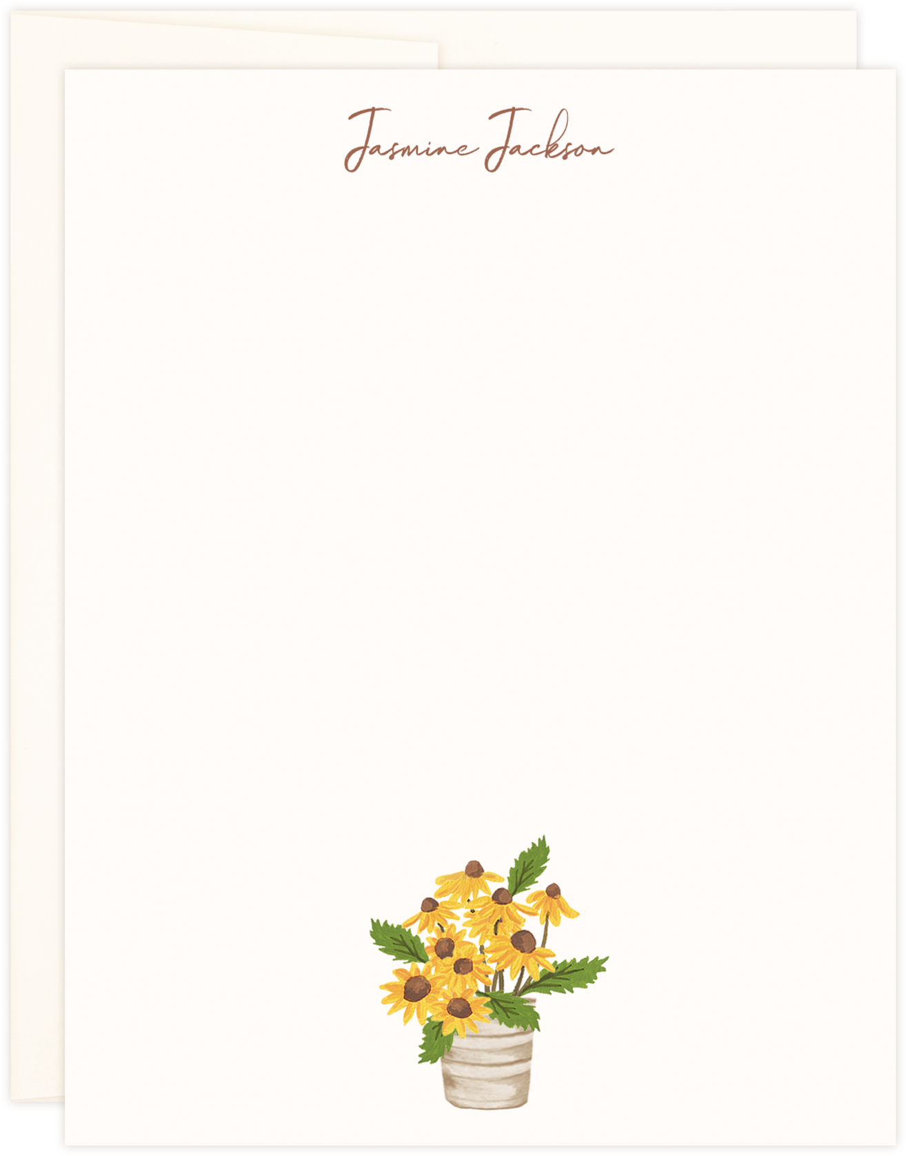 Personalized Stationerywith Floral Design PNG