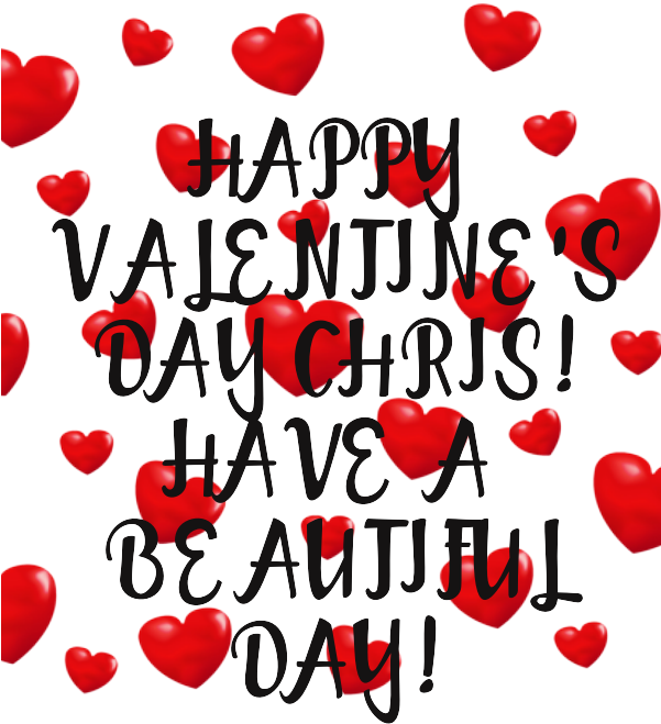 Personalized Valentines Day Greeting Hearts PNG