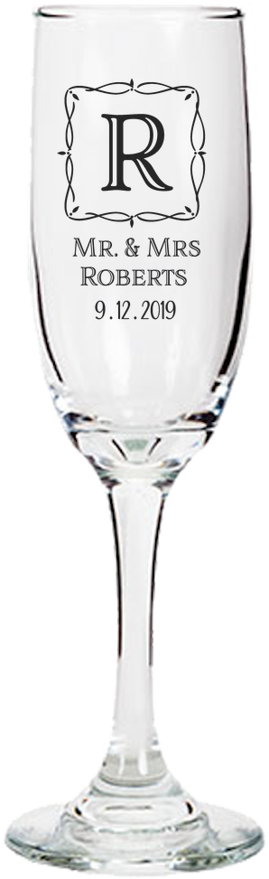 Personalized Wedding Champagne Flute PNG