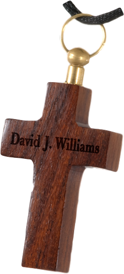 Personalized Wooden Cross Keychain PNG