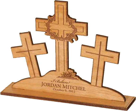 Personalized Wooden Cross Memorial PNG