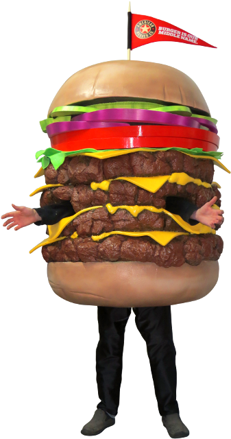 Personin Burger King Whopper Costume PNG