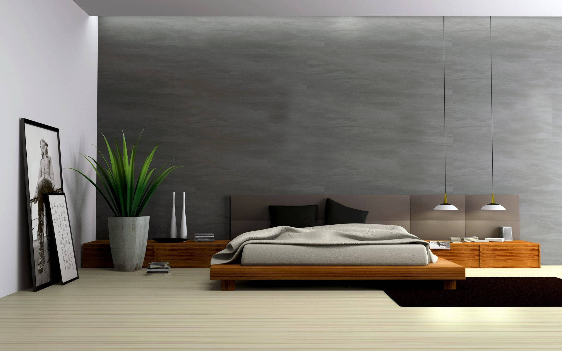 Perspective Plan Of A Bedroom Wallpaper