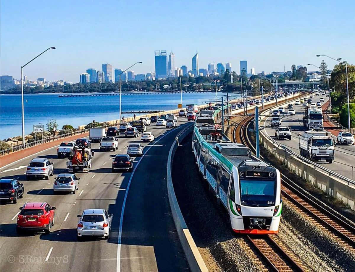 Perth Transport Hub Cityscape Wallpaper