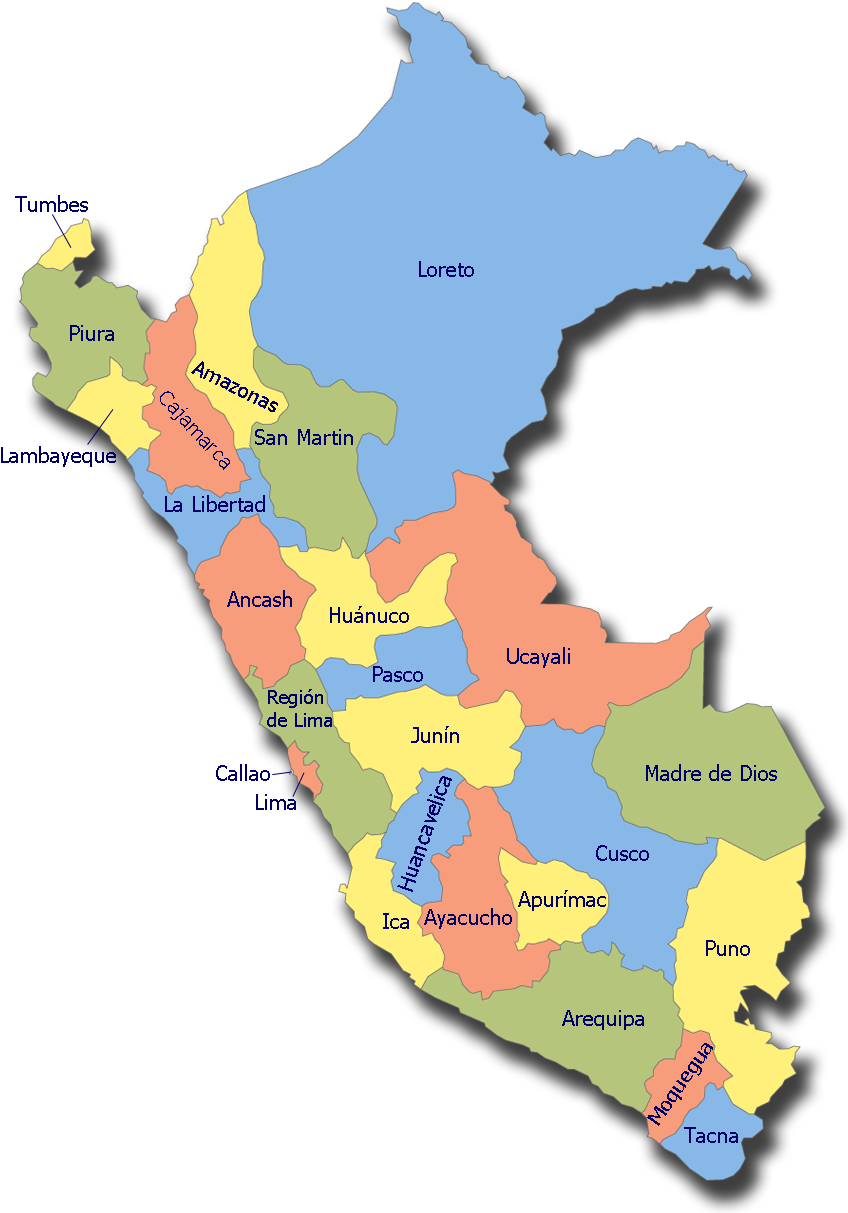 Peru Administrative Divisions Map PNG