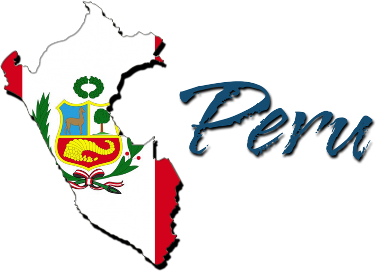 Peru Country Outlineand Name PNG
