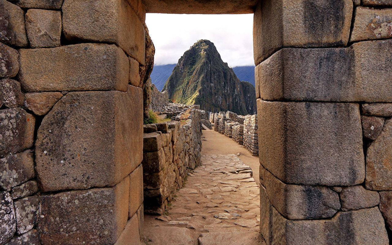 Perusinkainspirerade Civilisation Vid Machu Picchu. Wallpaper