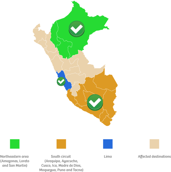 Peru Map Checkmarks Regions Status PNG