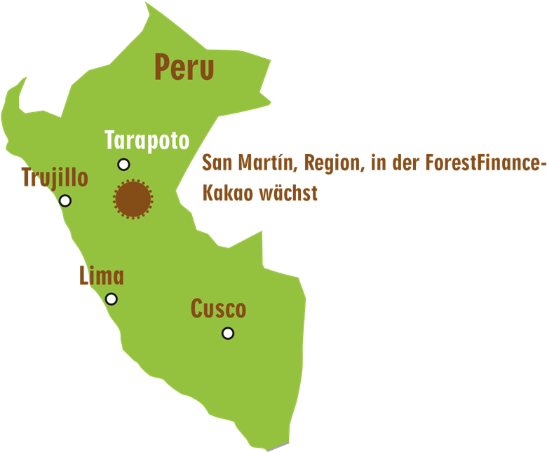 Peru Map Citiesand Cocoa Region PNG